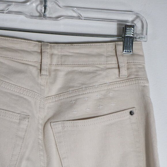 KSUBI Womens Playback Super High Rise Jeans 25 White Ivory Relaxed Full Length - Picture 8 of 8